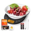 UNIWEIGH Smart Food Scale 6.6lb/3kg, Digital Kitchen Scale with Nutritional Calculator APP and USB Charging Cable, Recharge Bluetooth Scale Gram
