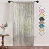 HSYLYM Knitting String Curtain Panels Dense Polyester Fringe Curtain Fly Screens Room Divider for Door Window DecorEcru90x200cm