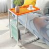 SUNWEIHAOA Small Coffee Table Side Table C Shaped End TableIndustrial Laptop Table for Small Space Living Room Bedroom Easy Assembly Nightstand S