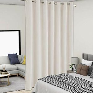 LUSHLEAF Velvet Room Divider Curtains8.3ft Wide x 8ft TallCream White  Privacy Blackout Curtains Thermal Curtain Panel for Shared Bedroom Living