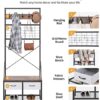 YITAHOME Coat Rack Stand with Shoe Rack and Bench,2 Stotrage Drawers 5-in-1 Industrial Standing Hall Tree for Clothes Hats Bags with 5 Removable
