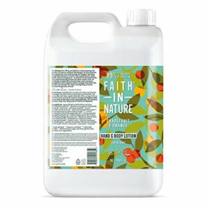 Faith In Nature Natural Grapefruit and Orange Hand and Body Lotion Energising Vegan and Cruelty Free No SLS or Parabens 5 L Refill Pack
