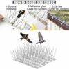 Fuuner Bird Spikes for Pigeons,15pcs 304 Stainless Steel bird deterrent spikes,for Fence Wall Spikes Garden Security Anti Climb,Small Birds scare