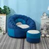 LDIW Bean Bag Chair Cover No Filler for Kids and Adults Premium Cotton Canvas sofa with Zipper Sack Bean Bag Memory Foam Beanbag Replacement Cove