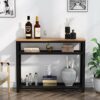 Industrial Console Sofa Table with Storage Shelves 3 Tier EntrywayHallway Table with Metal Frame 39 Inch Long Narrow Foyer Table for Living Room
