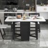 XLYYLM Folding Dining Table with 4 ChairsDrop Leaf Table Space Saving Dining Table Multifunction Expandable Table for Kitchen Living Room Small A