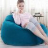 miuline Large Bean Bag Chair Sofa Couch Cover Without Filler Cover Only Lazy Lounger High Back Bean Bag Chair With Three Side Pockets for Adults