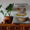 BENECREAT 30x30cm Hen Pattern Plastic Painting Stencils, Farm Fresh Eggs Large Reusable Stencil Template for Painting on Scrapbook Fabric Tiles F