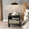 MHUI End Table Recliner Side Table with 1 Drawer and Open Shelf Narrow Nightstand for Small Space in Living Room Bedroom Balcony