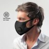 Fabric Breathable Face Mask with Ear Loops Reusable Soft Washable Durable for Everyday Public Use Black