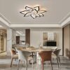 Becailyer 25in Modern Ceiling Fan with Lights, 50W Remote Control Dimming 5-Leaves Shape Led Flush Mount Ceiling Fan Lamp 6 Gear Wind Speed Quiet
