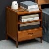 BAIHAO Home Side Table Bedroom Bedside Table Sofa Side Cabinet Square Table Small Coffee Table Corner Table Mini Living Room Shelf with Storage D