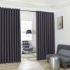 ASATEX Pair of 2 XXXL Wall to Wall Black Color Blackout Curtains Panels. Each of Room Divider Drapes is 108 x 132. Total Width 18 Feet. Includes