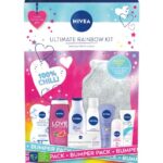 NIVEA Ultimate Rainbow Kit Gift Set 9 Pieces Refreshing and Colourful NIVEA Gift Set Includes Shower Gel Cleansing Milk Face Mask and More Gifts