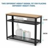 Industrial Console Sofa Table with Storage Shelves 3 Tier EntrywayHallway Table with Metal Frame 39 Inch Long Narrow Foyer Table for Living Room