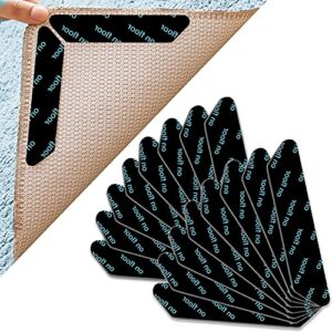 sundee Rug Gripper 16 Pcs Double Sided Reusable Non Slip Corner Grippers Carpet Gripper AntiCurling Super Stickiness Rug Pad for Wooden Tiled and