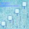 5ft Pool Skimmer Net - Swimming Pool Leaves Cleaning Net Fine Mesh Rake Net - 3 Detachable Spiral Interface Aluminum Pole Pool Leaf Cleaner Suppl