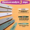 Nail File Teenitor Gel Nail File Set Professional Nail Buffer File Block Natural Manicure File Nail Polisher Washable Double Sided Emery Boards G