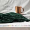 Exclusivo Mezcla Fuzzy Fleece Throw Blanket, 127x178 CM Sofa Throws, Soft Flannel Throws for Sofa, Forest Green Blanket