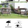 XYQSBY Outdoor Patio Swing Canopy Replacement Top Cover Swing Canopy Cover Waterproof Replacement Canopy Top for Patio Yard Porch Swing Cover 3 S