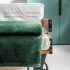 Exclusivo Mezcla Fuzzy Fleece Throw Blanket, 127x178 CM Sofa Throws, Soft Flannel Throws for Sofa, Forest Green Blanket