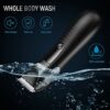 Body Trimmer for Men Electric Groin  Pubic Hair Trimmer with LED Display and Charge Dock Waterproof WetDry Body Groomer Replaceable Ceramic Blade