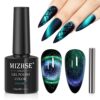 MIZHSE Glitter Nail Polish Cat Eye 9D Gel Nail with Magnetic Stick SoakOff UV LED Gel Polish Discoloration Green Black Manicure DIY Gel Nail Poli