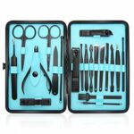 Manicure Set Nail Clippers Kit Pedicure Tools20 Pcs Stainless Steel Men Grooming Kit for Travel or Home BlackBlue