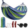 Outdoor Double Hammock, 2 Person Cotton Canvas Hammock 260*150cm,Up to 300KG Portable Hammock with with Carrying Bag Tree Straps & Ropes,Perfect
