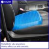 Easylife Gel Support Cushion, Office Chair Cushion, Pressure Cushion, Gel Seat Cushion, Gel Cushion, Pressure Relief Cushion, W40 x D34 x H4.4cm