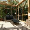 DLOETT 2 Piece Garden Sofa Set with Cushions Synthetic Rattan Garden Furniture Set Gray