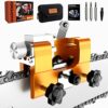 MIRWORK Chainsaw Sharpener, Chainsaw Chain Sharpening Jig Hand Cranked, Portable Chainsaw Chain Sharpener Kit for Sharpening 1/4 inch and 3/8 inc