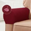 Amusingtao Armrest Covers Sofa Set of 2 Stretch Armchair Couch Anti-Slip Waterproof Furniture Protector Slipcovers for Armrest Chair Covers (Wine