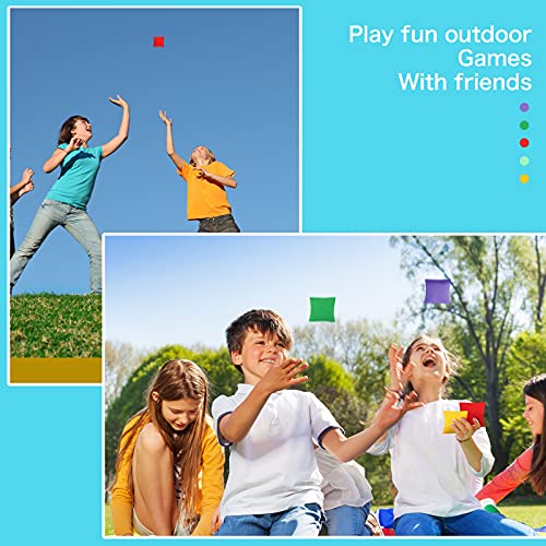Skylety 30 Pieces Mini Colorful Cornhole Bean Bags Nylon Sack Tossing Beanbags Fun Sports Outdoor Family Games Kid Toys for Hand Toss Party Game