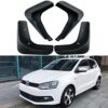 HAOMENG 4Pcs Car ABS Front Rear Mud Flap for V-w Polo 2011-2013, Mud Flaps Splash Guards Car Fender, Front and Rear Mudguards Kit Molded Fender M