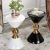WALNUTA Style living room side tables Gold Teatable sofa Endtable white and black side coffee table Color  A