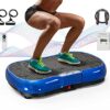 Dskeuzeew Vibration Plate Exercise Machine - Oscillation, Waver Machine Vibration with Bluetooth Speakers, Rope Skipping 99 Levels Massage Vibrat
