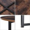 WALNUT Round Coffee Table Woodenmetal for Living Room 2 in 1 Combination Cafe Table Easy Assembly Center Table Color  Picture color Size  One siz