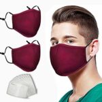 HIVEHYPE CottonFaceMask Cotton BreathableFaceMask with activated 10 PCS Carbon Filter Replaceable Filters Washable Reusable FashionFaceMask UK S