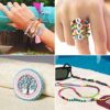 OUTUXED 7200pcs 4mm Glass Seed Beads for Bracelets Making Kit 300pcs Alphabet Letter Beads for Jewelry Making and Crafts with Elastic String Cord