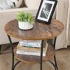 Bedside  2Tier End Table  Nightstand  Industrial Telephone Table  Bedside Table with Storage Shelf  Side Table Living Room Bedroom Office 40X40X6