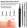 Blackhead Remover Tool Kit 10 Pieces Blackhead Remover Pimple Popping Tool Kit with Black Bag Comedone Extractor Tools for Acne Blackhead Whitehe
