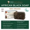 PraNaturals 100 Organic Raw African Black Soap 200g Ethically Sourced and Handcrafted in Ghana For All Skin Types Detoxifying and AntiAgeing All