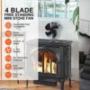 Wood Stove Fan Log Burner Fan Woodburner Fireplace Fan Fire Fan for Wood Burning Stove Top Heat Powered Eco Friendly