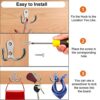 6 PCS Double Prong Robe Hooks Dual Coat Hooks Door Hooks with 16 PCS Screws Chrome Wall Mounted Hooks for Hanging Hat Tie Clothes Towel Metal Ret