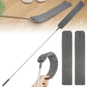Jetcloud Gap Dust Cleaner Retractable 2.5meter Microfiber Gap Dust Brush Flexible Long Handle Flat Gap Duster with Extendable Pole 2 Cloth Cover
