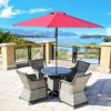 ACIYD Business Conversation Conference Coffee Table Set Outdoor Furniture Rattan Garden Furniture Set Patio Rattan Dining Table Set Wicker Weave
