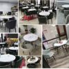 Office Business Hotel Lobby Dining Table Set Office Meeting Room Small Conference Table Set Lounge Table and Chairs for Library Clothing Store Sa