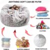 IJNBHU Large Bean Bag ChairGiant FoamFilled Furniture Machine Washable CoversBig Round Soft Fluffy Faux Fur BeanBag Lazy Sofa Bed Cover Giant Fur