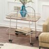 NXYJD Sofa Side Table Glass Corner Table Mobile Wheeled Small Coffee Table Living Room Table Dining Car Stainless Color  Silverclear glass